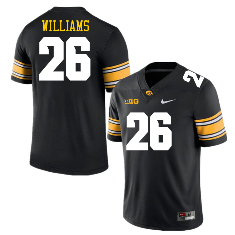 Men #26 Xavier Williams Iowa Hawkeyes College Football Jerseys Stitched-Black